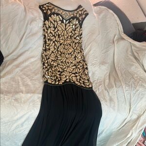 Elegant Black and Gold Women's Dress